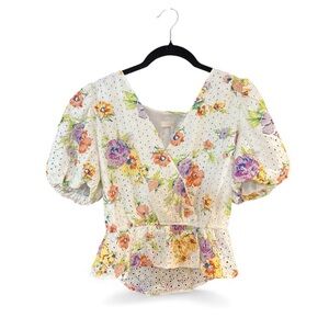 WAYF Women’s Bianca puff sleeve top Multicolor Size Medium